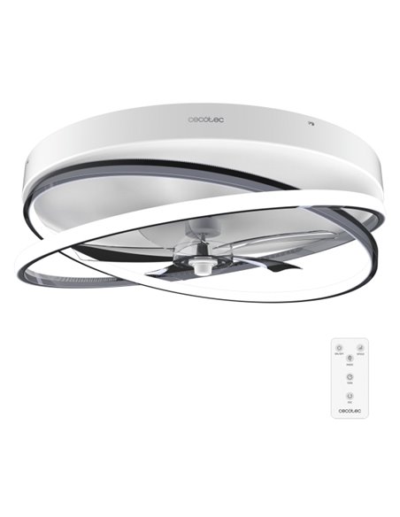Cecotec EnergySilence LampAero 600 FlowLight Ventilateur de Techo Avec 5 Aspas et Luz - 20W - Aro LED Avec 3 Tonos - Diametro de