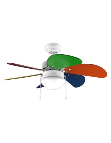 Cecotec EnergySilence Aero 360 ColorFull Ventilateur de Techo Avec 6 Aspas et Lampara Integrada - 50W - Diametro de 36" - 3 Velo