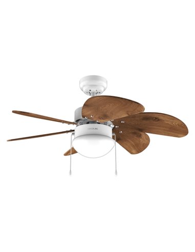 Cecotec EnergySilence Aero 365 WhiteandWood Ventilateur de Techo Avec 6 Aspas Reversibles et Lampara - 50W - Diametro de 36" - 3
