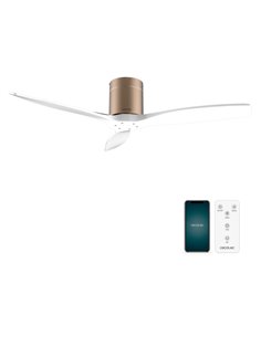 Cecotec EnergySilence Aero 5500 Aqua GoldWhite Connected Ventilateur de Techo de 3 Aspas - 40W - Diametro de 52" - WiFi et Mando