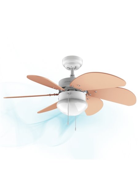 Cecotec EnerySilence Aero 3600 Vision Orange Ventilateur de Techo Avec 6 Aspas Reversibles et Lampara - 50W - Diametro de 92cm -