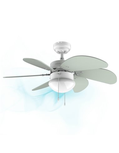 Cecotec EnerySilence Aero 3600 Vision Mint Ventilateur de Techo Avec 6 Aspas et Lampara - 50W - Diametro de 92cm - 3 Velocidades