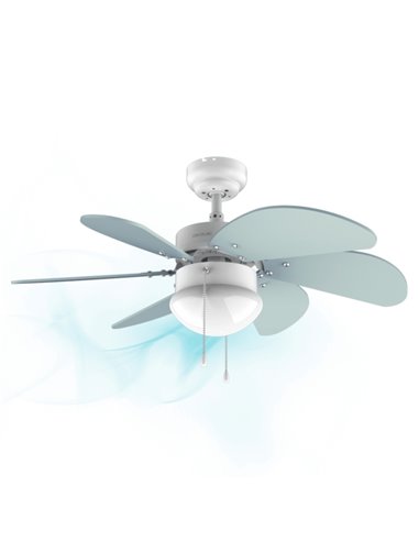 Cecotec EnerySilence Aero 3600 Vision Sky Ventilateur de Techo Avec 6 Aspas et Lampara - 50W - Diametro de 92cm - 3 Velocidades 