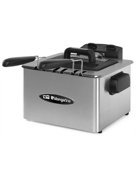 Orbegozo FDR 55 Freidora Profesional de Acier Inoxydable - Potente et Segura Freidora Avec Capacité de 4.5 Litros - Tres Cestill