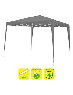 Sungarden Carpa Acier Rafia 3x3m - Couleur Gris