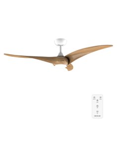 Cecotec EnergySilence Aero 5295 WhiteWood Ventilateur de Techo Avec 3 Aspas de Bois et Luz - 40W - Diametro de 54" - 3 Tonos LED