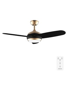 Cecotec EnergySilence Aero 4265 GoldBlack Ventilateur de Techo Avec 3 Aspas et Luz Integrada - 65W - Diametro de 42" - LED de 18