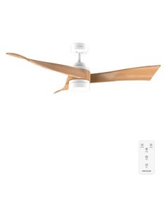 Cecotec EnergySilence Aero 5280 WhiteWood Ventilateur de Techo Avec Luz - 40W - Diametro de 52" - LED Regulable - Temporizador -
