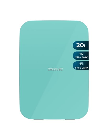 Cecotec Bolero MiniCooling 20L Bahamas Mint Mini Frigorifico Portable - Capacité 20L - 12V/220V - Temperatura Regulable - Enfria