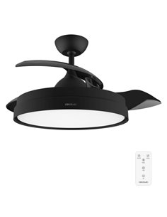 Cecotec EnergySilence Aero 4280 Invisible Black Ventilateur de Techo Avec Luz - 40W - Aspas Retractiles - 3 Tonos - Diametro de 