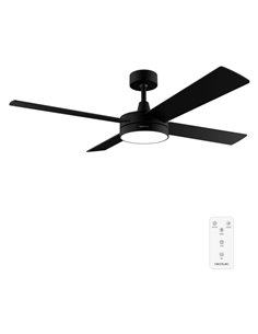 Cecotec EnergySilence Aero 5200 Black Line Ventilateur de Techo Avec 4 Aspas et Luz LED Integrada - 65W - Diametro de 52" - Mand