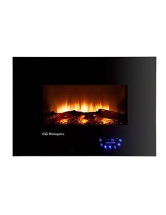 Orbegozo 8000 Chimenea Electrica Efecto Fuego Real - Potencia 1800W - Panel de Control Tactil - 5 Niveles de Intensidad de Llama