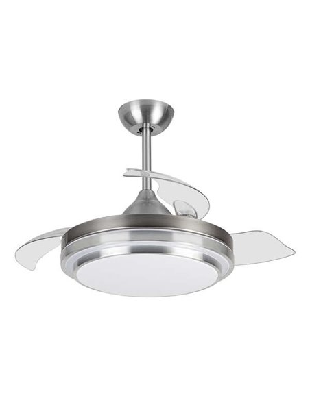Orbegozo CP 110105 Ventilateur de Techo Elegance - Potente Motor DC - Aspas Retractiles - Luz LED Regulable - Mando à Distancia 
