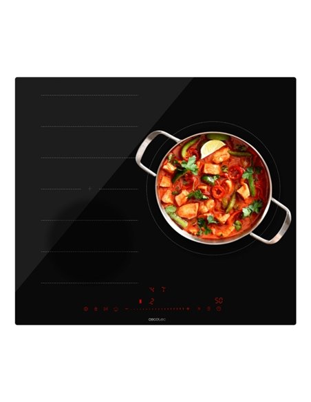 Cecotec Bolero Squad I 3300 FullFlex Cocina de Induccion Encastrable - 7400W - 2 Zonas - Detector de Sartenes - Temporizador - C