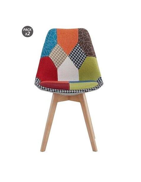 Muvip Pack 2 Sillas Design D400 - Tela Patchwork