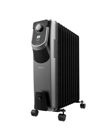 Cecotec ReadyWarm 11000 Space 360 Black Radiador de Aceite Avec 11 Modulos de 150x580mm - 2500W - Calienta Jusqu'à 28m2 - Tecnol