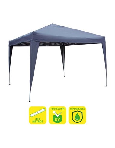 Sungarden Carpa Pliable Acier 3x3m - Couleur Bleu