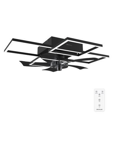 Cecotec EnergySilence LampAero 690 FlowLight Ventilateur de Techo Avec 5 Aspas et Luz - 20W - Estilo Geometrico Moderno - 3 Tono