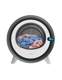 Cecotec Bolero DressCode Dry 3500V Silver Mini Secadora de Evacuacion 3kg - Temperatura Regulable - 8 Programas - Luz Ultraviole
