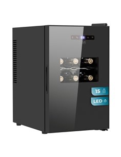Cecotec Bolero GrandSommelier 1550 CoolCrystal Vinoteca Pour 15 Botellas - Silencioso 35dB - Luz LED - Écran LED - Temperatura R