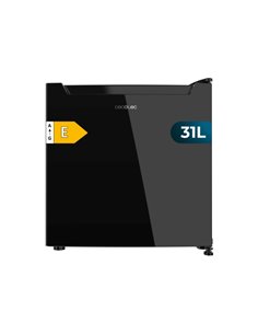Cecotec Bolero CoolMarket TT 31 Dual Black Glass E Mini Frigorifico Convertible - Capacité 31L - Temperatura Regulable - Bandeja
