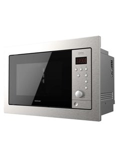 Cecotec GrandHeat 2500 Built-In SteelBlack Micro-ondes Encastrable Avec Grill 25L 900W - Temporizador Jusqu'à 95min - 8 Funcione