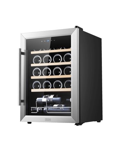 Cecotec Bolero GrandSommelier 2050 Inox Compressor Vinoteca Pour 20 Botellas - Silencioso 39dB - Temperatura Regulable - Compres