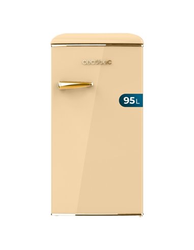 Cecotec Bolero CoolMarket TT Origin 95 Beige E Mini Frigorifico - Capacité 95L - Estilo Retro - Cajon Pour Hielo - Tirador Croma