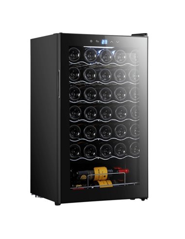 Cecotec Bolero GrandSommelier 34030 Black Compressor Vinoteca 34 Botellas - Capacité 80L - Silencioso 41dB - Luz LED - Écran LED