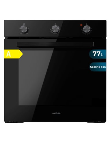 Cecotec Bolero Hexa C136000 Glass Black Time À Horno Integrable - Potencia 2800W - Capacité 77L - Temperatura Regulable - Puerta