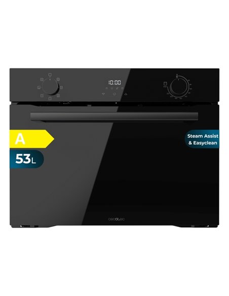 Cecotec Bolero Hexa M224500 Glass Black À Horno Integrable - Potencia 2600W - Capacité 53L - Temperatura Regulable - Puerta Trip