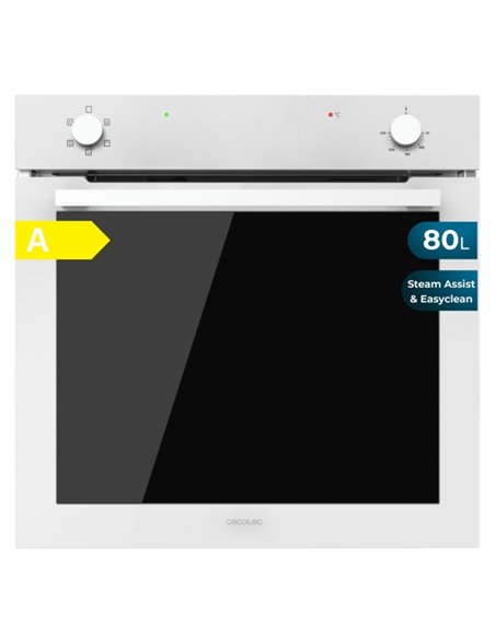 Cecotec Bolero Hexa C126400 Glass White À Horno Convencional Integrable - Potencia 2800W - Capacité 80L - Puerta de Cristal Doub