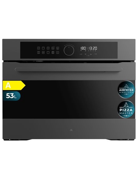 Cecotec Bolero Hexa AF314500 Matt À Horno Integrable - Capacité 53L - Temperatura Regulable - Piedra Pour Pizzas de 35cm - Guias