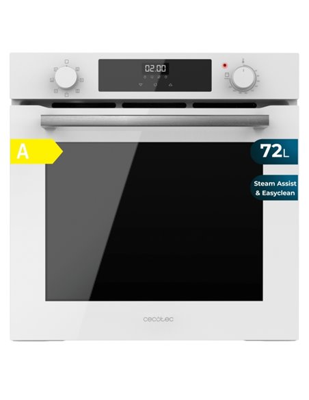 Cecotec Bolero Hexa M226000 Glass White À Horno Integrable - Potencia 2800W - Capacité 72L - Control Tactil - Puerta Triple de C