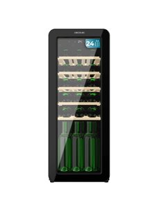Cecotec Bolero GrandSommelier Origin 24 Hit Black Vinoteca Pour 24 Botellas - Luz LED - Temperatura Regulable - Estilo Retro - V