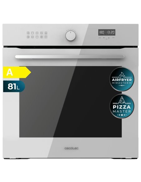 Cecotec Bolero Hexa AF316000 Glass White À Horno Integrable - Capacité 81L - Temperatura Regulable - Piedra Pour Pizzas de 35cm 