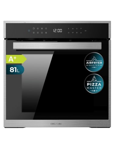 Cecotec Bolero Hexa P506000 Edge À+ Horno Pirolitico Integrable de 35cm - Capacité 81L - Capacité 81L - Guias Telescopicas - 11 