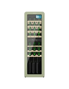 Cecotec Bolero GrandSommelier Origin Duo 30 Hit Green Vinoteca 30 Botellas - Luz LED - Temperatura Regulable - Estilo Retro - Co