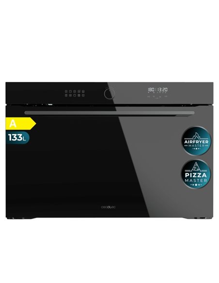 Cecotec Bolero Hexa AF319000 Glass Black À Horno Integrable - Capacité 133L - Temperatura Regulable - Piedra Pour Pizzas de 35cm