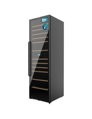 Cecotec Bolero GrandSommelier Duo 176000 Black Vinoteca Pour 176 Botellas - Luz LED - Temperatura Regulable - Double Zona - Écra