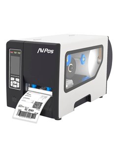 AVPos E1 Imprimante Termica Étiquettes Industriel - Vitesse 203mm/s - Résolution 300 DPI - USB, Serie et LAN - Couleur Blanc-Noi