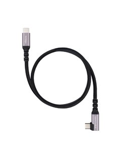 Nanocable Câble USB-C Mâle coudé 90º - Supporte jusqu'à 100W - Longueur 1m - Vitesse de transfert Jusqu'à 10Gbps - Résolution 4K