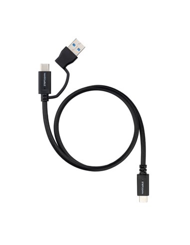 Nanocable Câble USB-C Mâle - Supporte jusqu'à 60W - Longueur 3m - Vitesse de transfert Jusqu'à 10Gbps - Résolution 4K - Adaptate