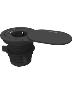 Fellowes Toma Electrica Empotrada Pour Orificios Pasacables de 60 et 80mm - Schuko - USB-C - Câble 2m - Couvercle Protectora Des