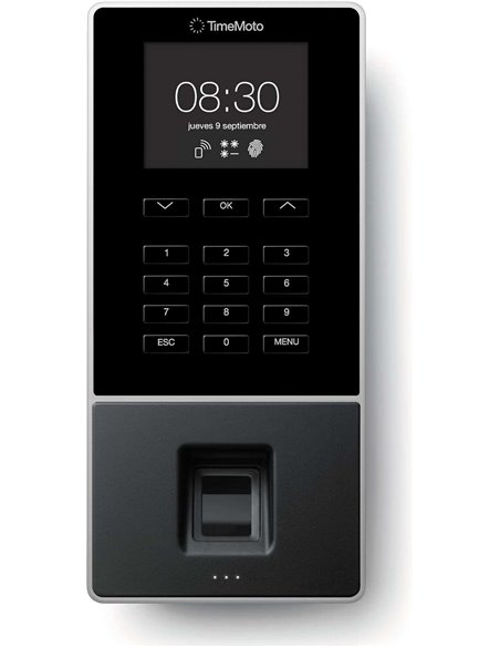 Timemoto TM-626 Terminal de Fichar - Jusqu'à 200 Empleados - Lector de Huella Dactilar et Carte RFID - Gestion Completa de Horar
