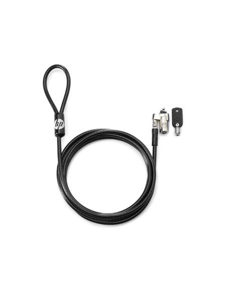 HP Nano Keyed Câble Antirrobo - Ranura Nano - Câble de Acier Galvanizado 1.83m Revestido en Vinilo - Cabezal Giratorio - Facile 