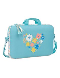 Safta Moos Fiori Maletin Pour Portable Jusqu'à 15.6" - Intérieur Acolchado - Material Reciclado - Bandolera Réglable - Asas de M
