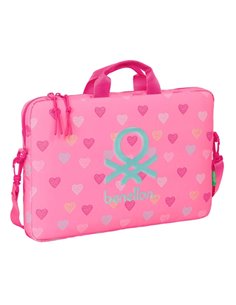Safta Benetton Heart Maletin Pour Portable Jusqu'à 15.6" - Intérieur Acolchado - Bandolera Réglable - Asas de Mano - Double Tira