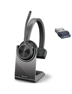 HP Poly Voyager 4310 Auricular Monoaural Avec Microfono Avec Base de Charge - Bluetooth 5.2 - Dongle USB-À - Couleur Noir