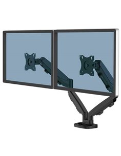 Fellowes Eppa Brazo Pour Monitor Double - Jusqu'à 39" et 8kg - Réglable Avec Muelle de Gas - Système de Gestion de Cables - Coul